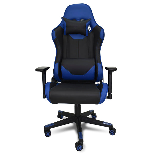 Silla Gaming Ergonómica Reclinable con Cojín Lumbar y Cervical | Altura Ajustable, Reposabrazos Ajustables, Ruedas 360°