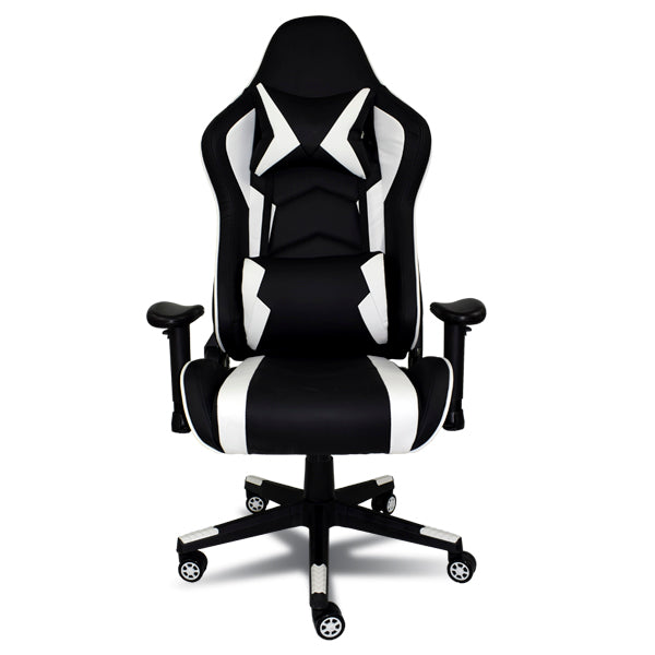 Silla Gaming Ergonómica Reclinable con Cojín Lumbar y Cervical | Altura Ajustable, Reposabrazos Ajustables, Ruedas 360°