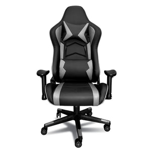 Silla Gaming Ergonómica Reclinable con Cojín Lumbar y Cervical | Altura Ajustable, Reposabrazos Ajustables, Ruedas 360°