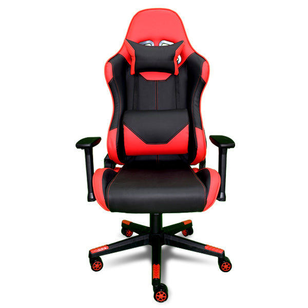 Silla Gaming Ergonómica Reclinable con Cojín Lumbar y Cervical | Altura Ajustable, Reposabrazos Ajustables, Ruedas 360°