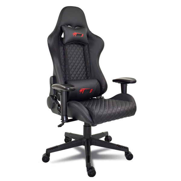 Silla Gaming Ergonómica Reclinable con Cojín Lumbar y Cervical | Altura Ajustable, Reposabrazos Ajustables, Ruedas 360°