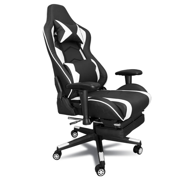 Silla Gaming Ergonómica Reclinable con Cojín Lumbar y Cervical | Altura Ajustable, Reposabrazos Ajustables, Ruedas 360°