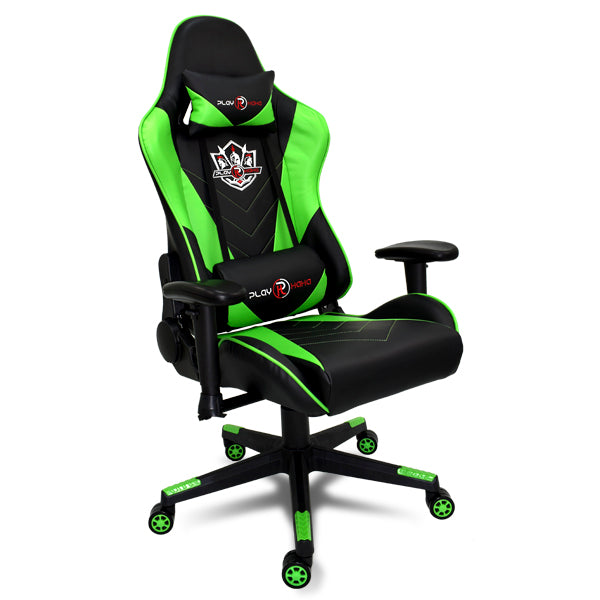 Silla Gaming Ergonómica Reclinable con Cojín Lumbar y Cervical | Altura Ajustable, Reposabrazos Ajustables, Ruedas 360°