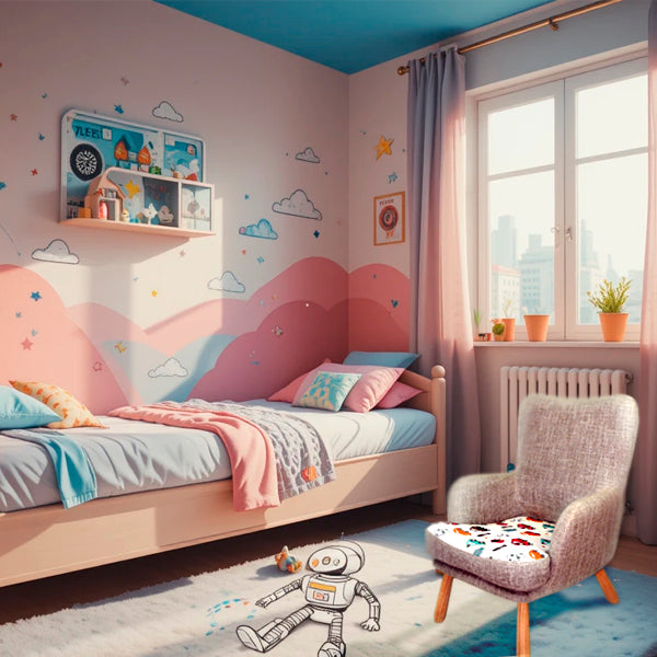 Sillón Infantil Mini Sofá para Niños de +3 Años con Asiento Acolchado Reposabrazos y Estructura de Madera