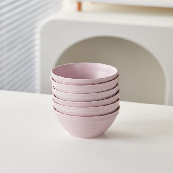 Tazón de Arroz 4.5" Matt Purple en Set de 6 Piezas Cerámica de Alta Temperatura Tono Lavanda Suave y Elegante para Uso Diario 11.8 cm