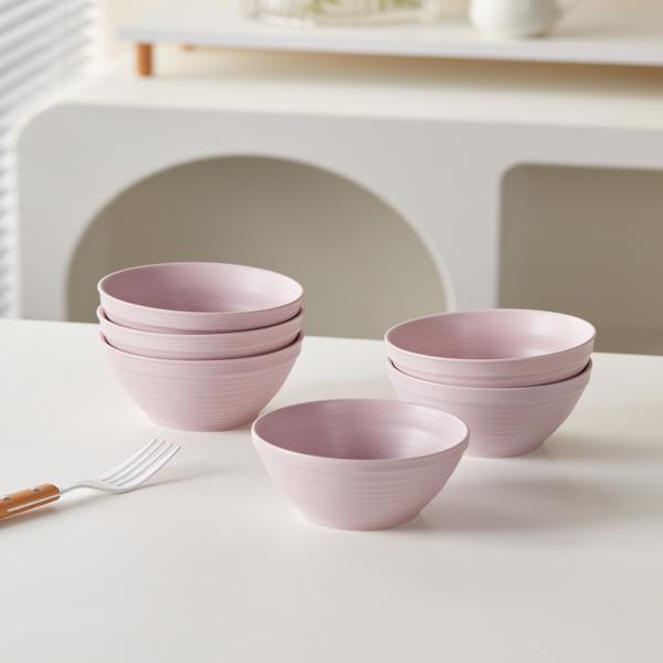 Tazón de Arroz 4.5" Matt Purple en Set de 6 Piezas Cerámica de Alta Temperatura Tono Lavanda Suave y Elegante para Uso Diario 11.8 cm