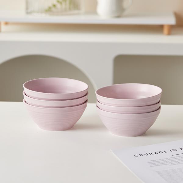 Tazón de Arroz 4.5" Matt Purple en Set de 6 Piezas Cerámica de Alta Temperatura Tono Lavanda Suave y Elegante para Uso Diario 11.8 cm