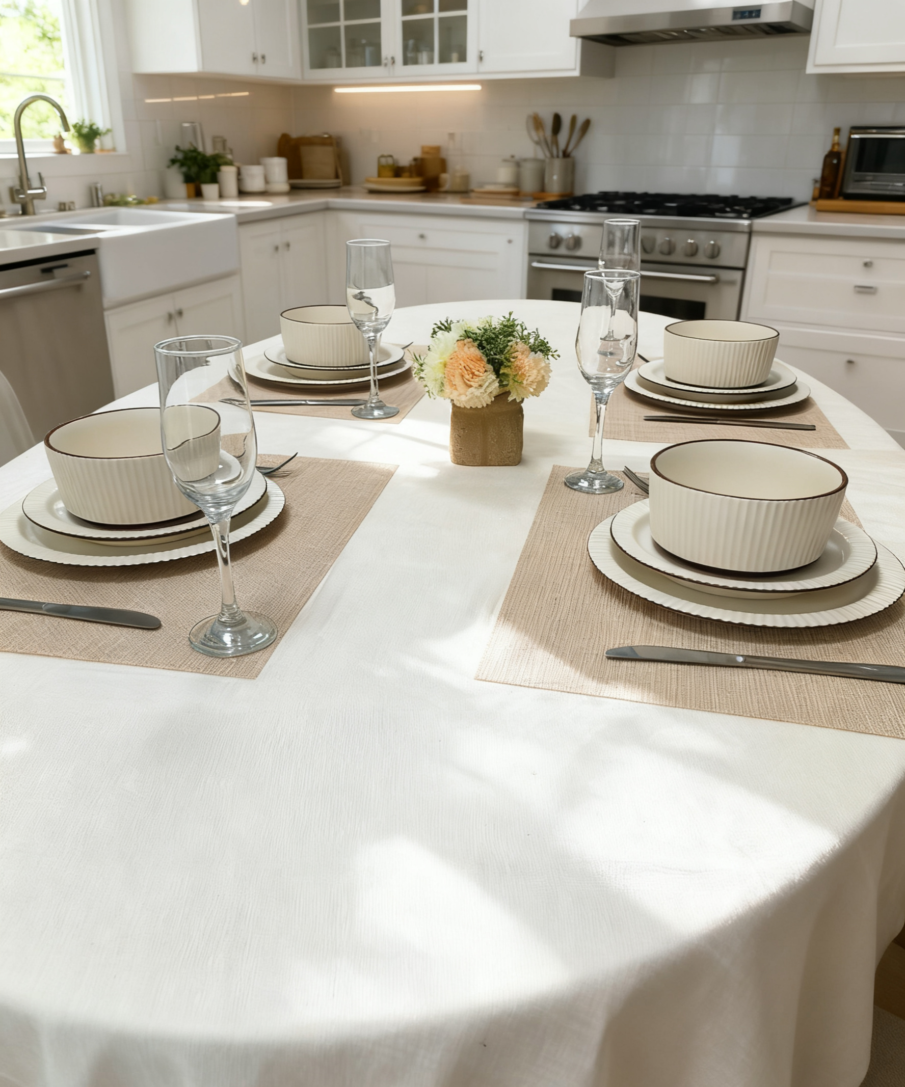 Juego de Vajilla Nórdica de Cerámica 12 Piezas 4 Conjuntos Plato Grande 10 Pulgadas Plato Mediano 8.5 Pulgadas Cuenco 6 Pulgadas Resistente Elegante Apto para Microondas y Lavavajillas