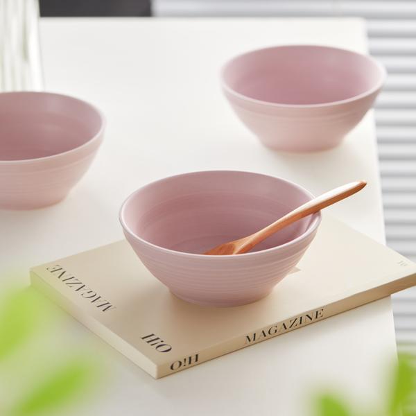 Tazón de Arroz 4.5" Matt Purple en Set de 6 Piezas Cerámica de Alta Temperatura Tono Lavanda Suave y Elegante para Uso Diario 11.8 cm