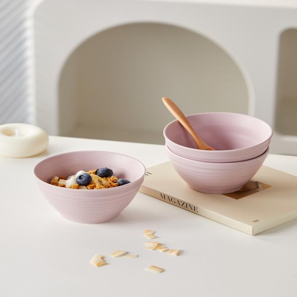 Tazón de Arroz 4.5" Matt Purple en Set de 6 Piezas Cerámica de Alta Temperatura Tono Lavanda Suave y Elegante para Uso Diario 11.8 cm